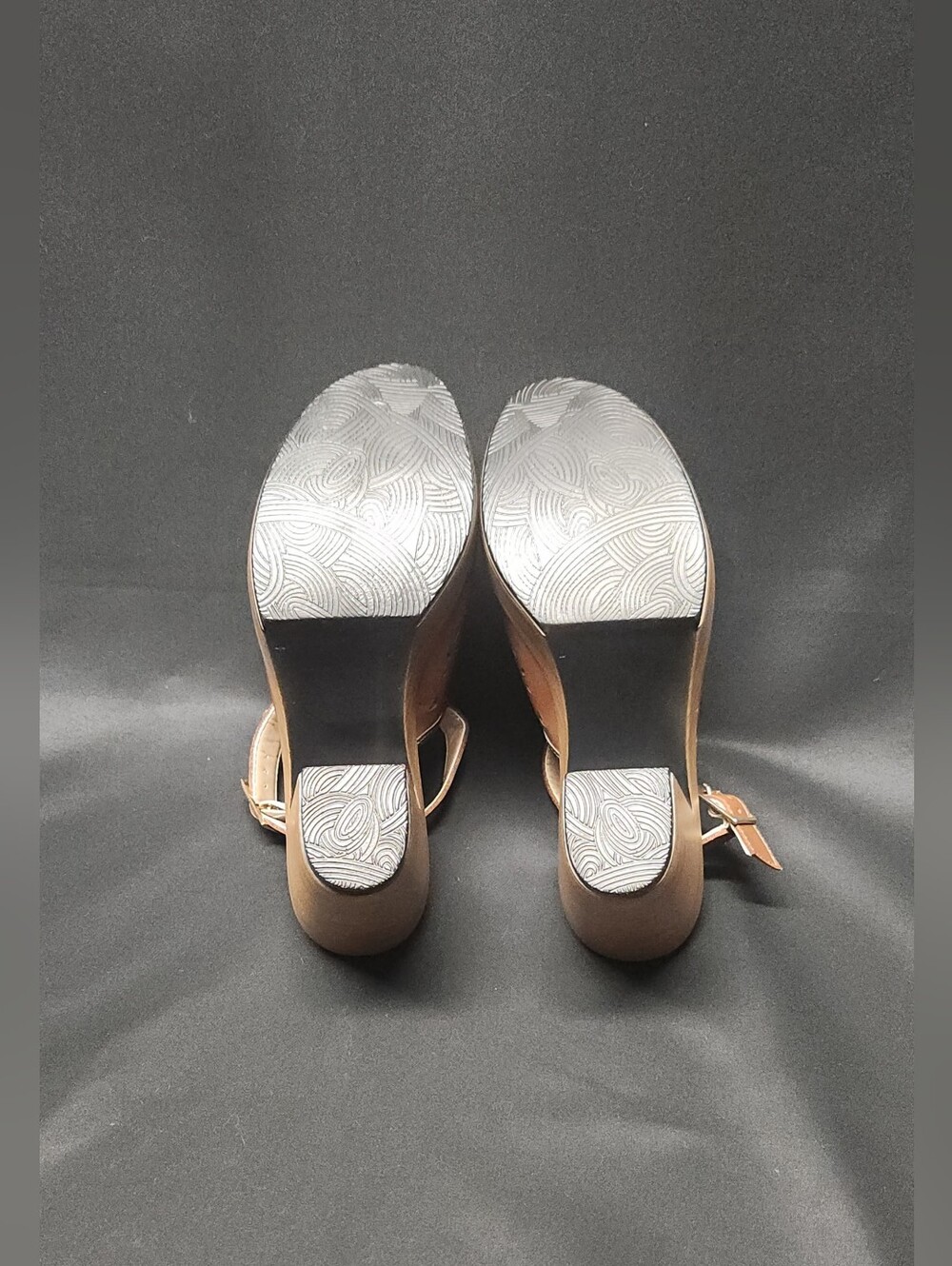 Dorothy Gaynor Lady Leather Platform Block Heel Sandals in Coffee Size 6.5/7 - Picture 15 of 15
